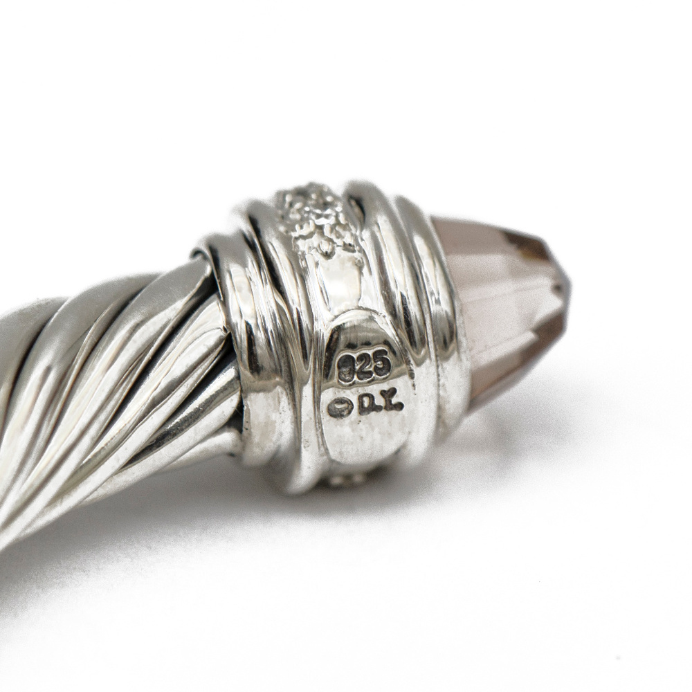 DAVID YURMAN 7mm Cable Cuff w Morganite & Diamond - Picture 2 of 5